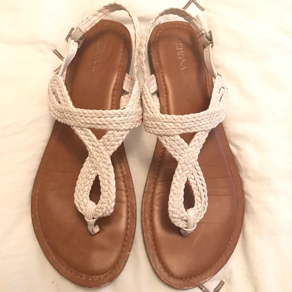 White Braided Sandals